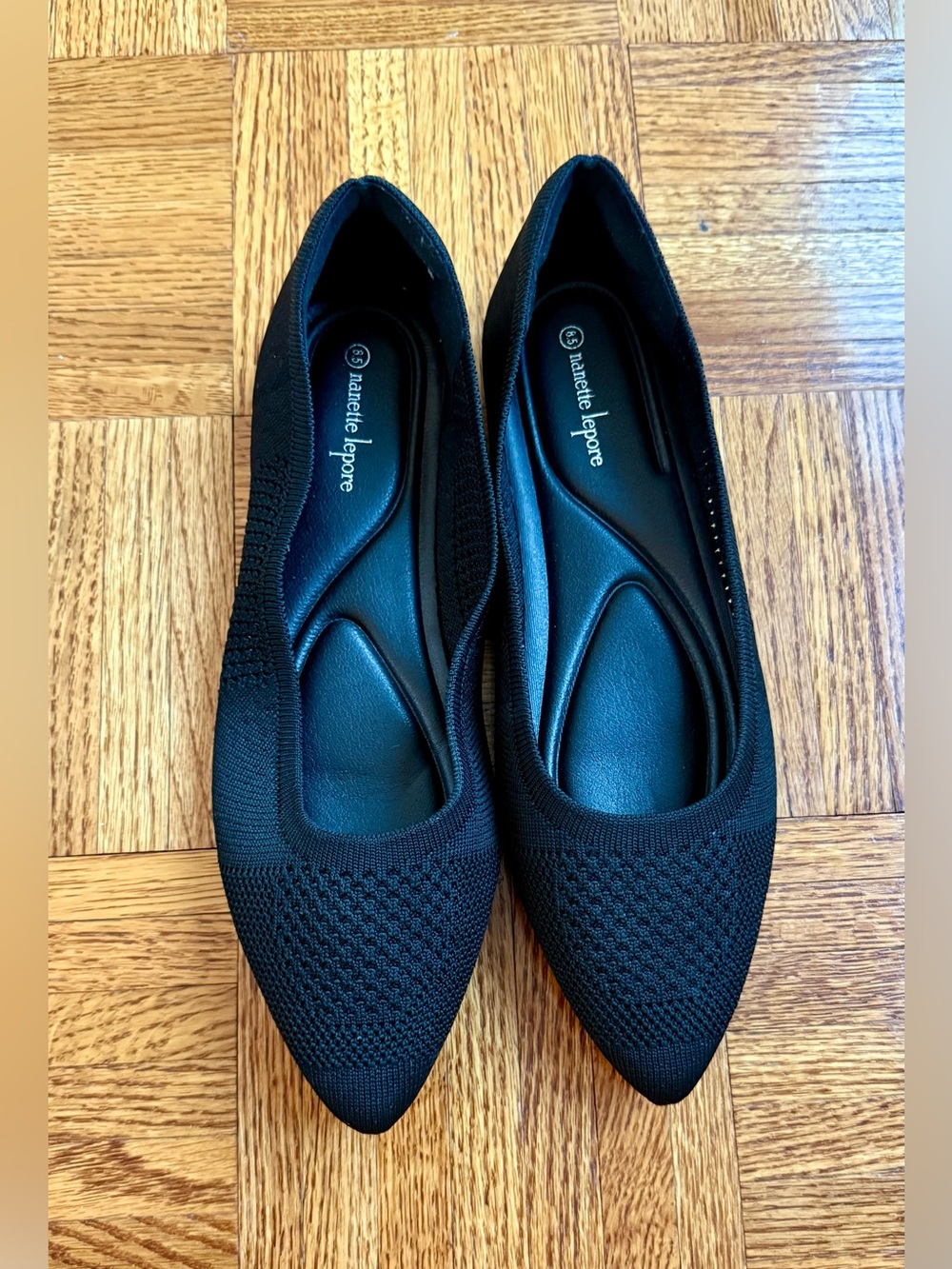 Nanette Lepore Cali Pointed Knit Ballet Flats